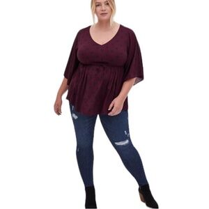 Torrid Burgundy Polka Dot Top